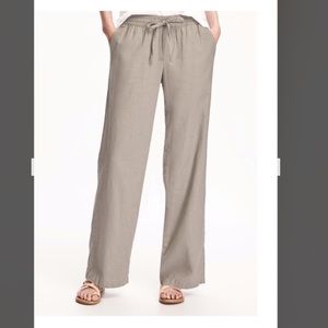 Old Navy army green wide leg linen pants size M